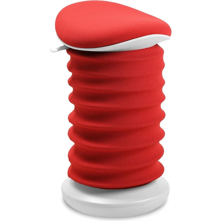 TOPSTAR Sitness 4D AGR-Zertifiziert Dynamischer Sitzhocker papyrusweiss rot - ergonomischer Bürohocker - höhenverstellbar - stärkt den Rücken - entlastet die Bandscheiben