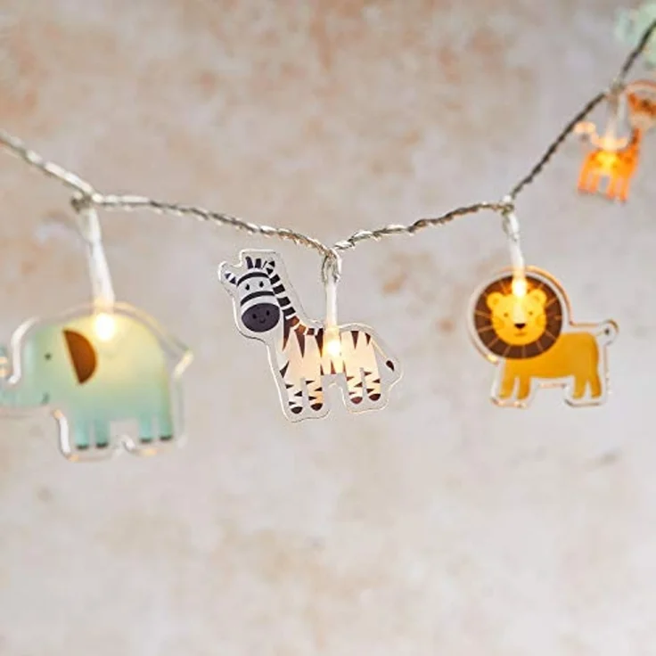 Lights4fun LED-Lichterkette 12er Safari Lichterkette Kinderzimmer – Bild 1