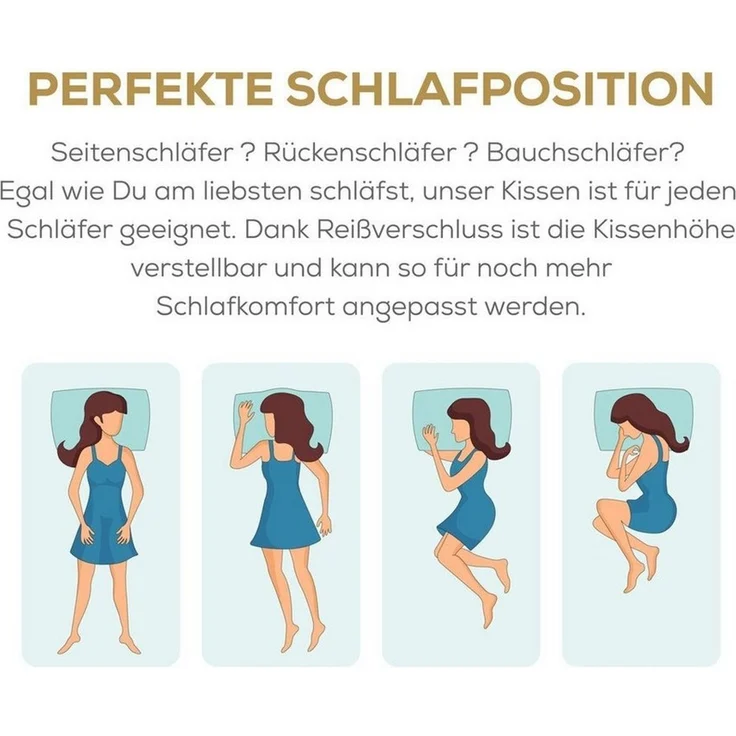 Schlafmond Cosimo Aloe Vera Seitenschläferkissen 40x140 cm – Bild 3