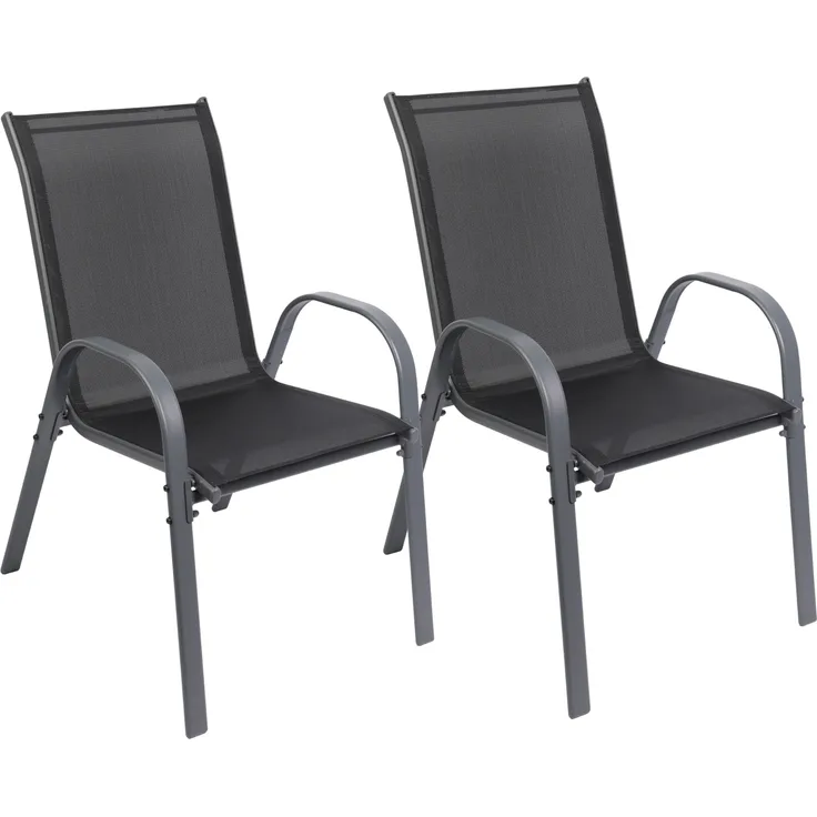 Albatros Gartenstühle 2er Set Kuba – Gartenstühle Stapelbar mit robustem Metallgestell und hoher Belastbarkeit – bequeme Stapelstühle auch als Terrassenstühle oder Balkonstühle
