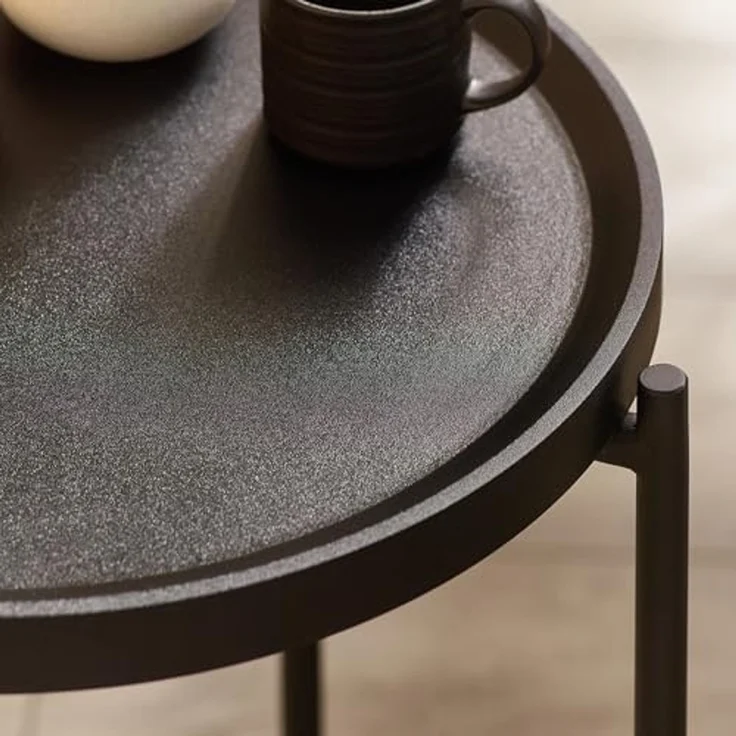 Julian Bowen Sagrada Couch- und Lampentisch-Set, rund, Schwarz – Bild 3