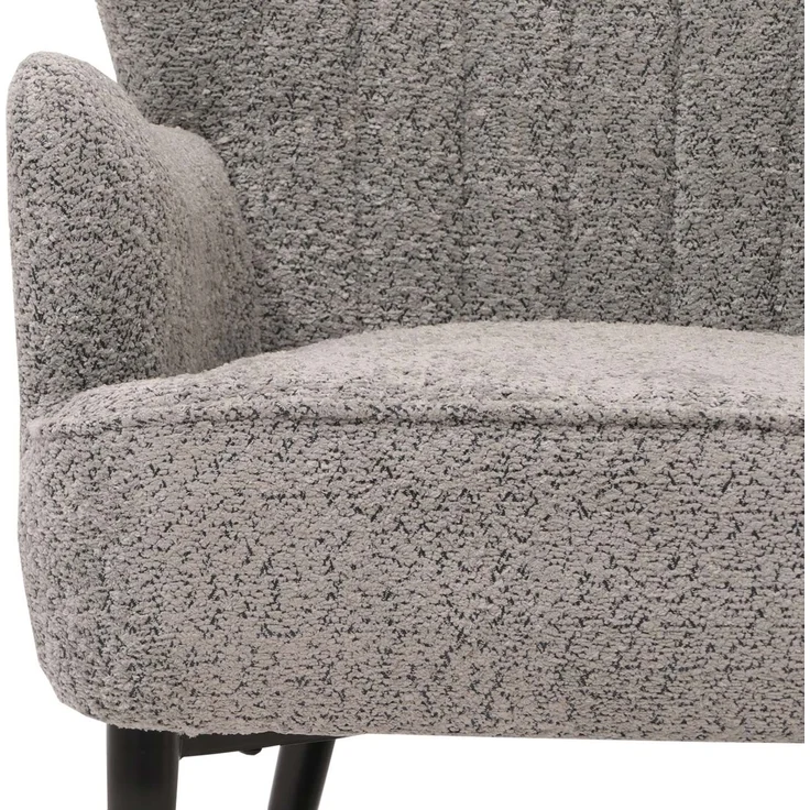Lounge-Sessel HWC-K37, Cocktail-/Ohrensessel Polsterstuhl Retro Vintage Stoff Chenille (500g/m²) ~ grau – Bild 8