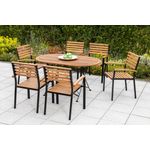 Schlossgarten Gartenmöbel Set 7tlg, Stapelsessel & 140 x 90 cm