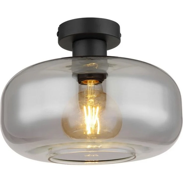 GLOBO LIGHTING Deckenleuchte GIUSEPPE, ohne Leuchtmittel, Deckenlampe/Metall/Glas rauchfarben/Wohnzimmer/Flur – Bild 4