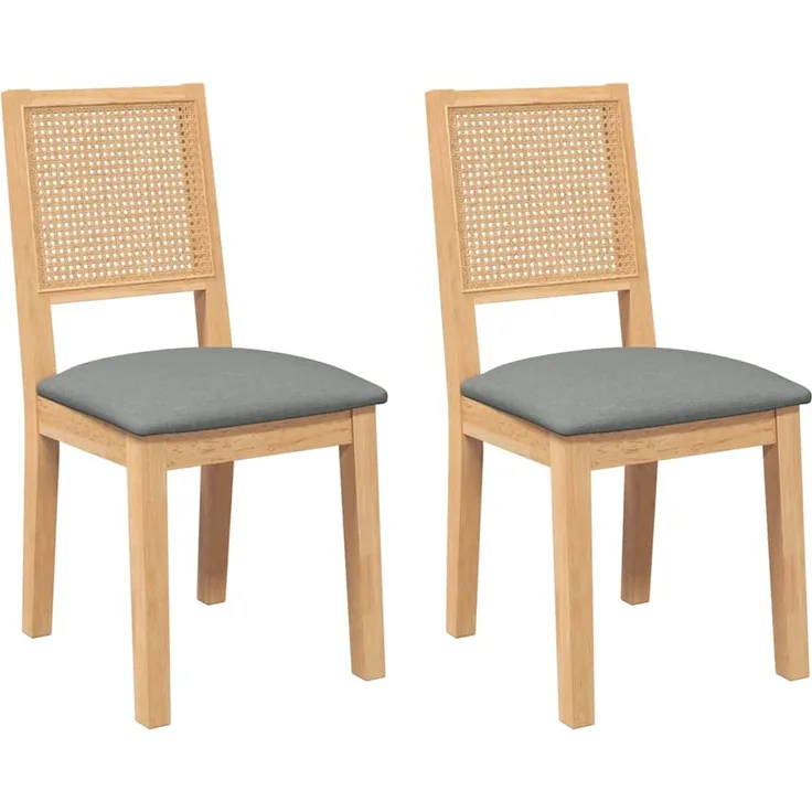 vidaXL Esszimmerstühle mit Kissen 2 Stk. Massivholz Gummibaum 4102480