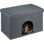 Katzenhöhle mit Sitzauflage in Grau