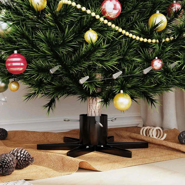 vidaXL Weihnachtsbaumständer Schwarz 50 x 50 x 15,5 cm Stahl 42019200 – Bild 4