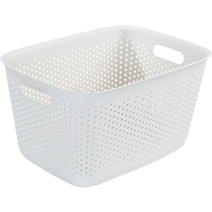 KONZEPT Aufbewahrungsbox mit Griffen 17L perforiert 39 x 29 x 22 cm Kunststoffbox, für Schrank, Regale, Büro, Bad oder Kinderzimmer – Bild 5