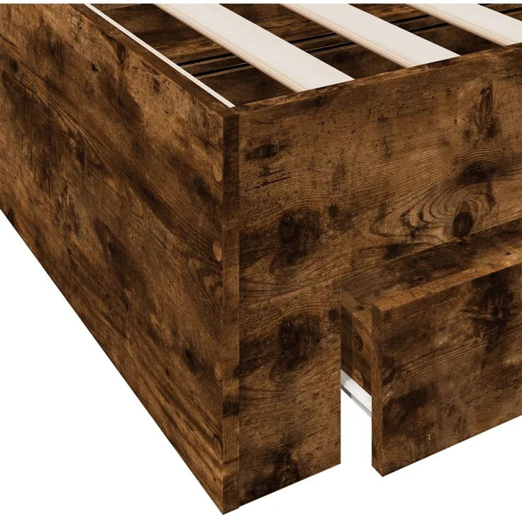 vidaXL Bettgestell mit Schubladen Räuchereiche 90x190 cm Holzwerkstoff 3280437 – Bild 8