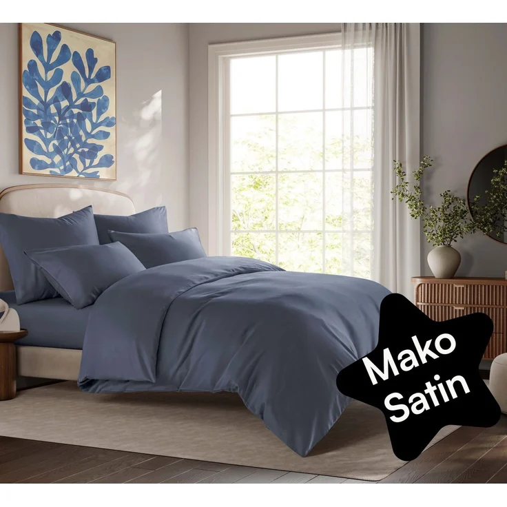 Seralino Bettwäsche Mako Satin Bettwäsche (100% Bio Baumwolle) mit Kissenbezug, 2 teilig, Fairtrade/ GOTS zertifiziert, uni Bettwäsche Set mit Reißverschluss – Bild 1