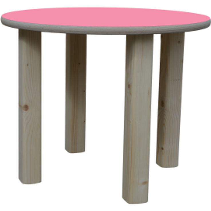 ELI Kindertisch - mit Bunter Tischplatte - Ø 80cm - Rosa – Bild 2