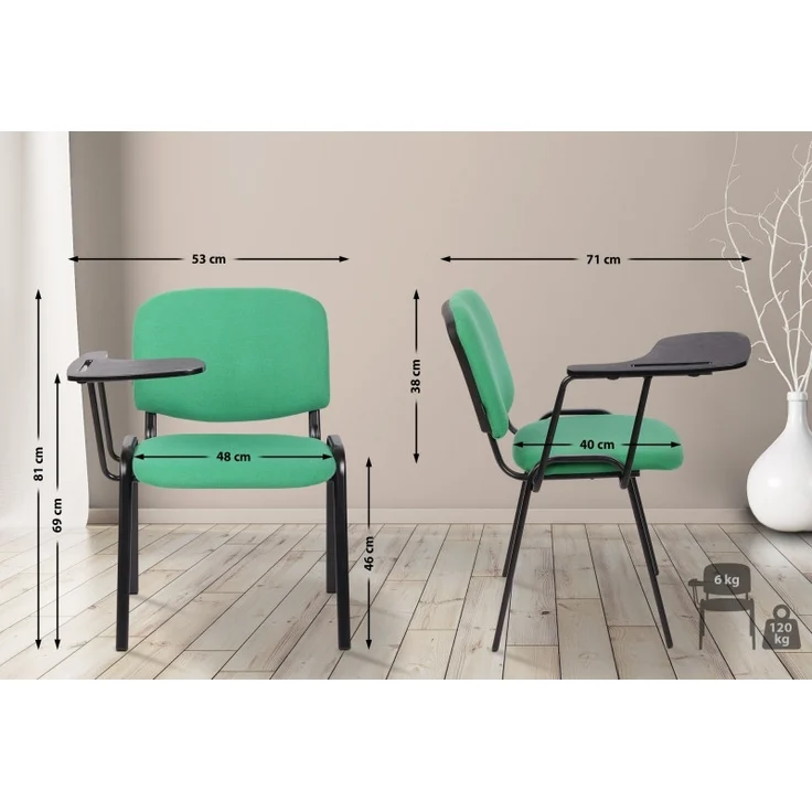 Stuhl Ken mit Klapptisch Stoff grün – Bild 2