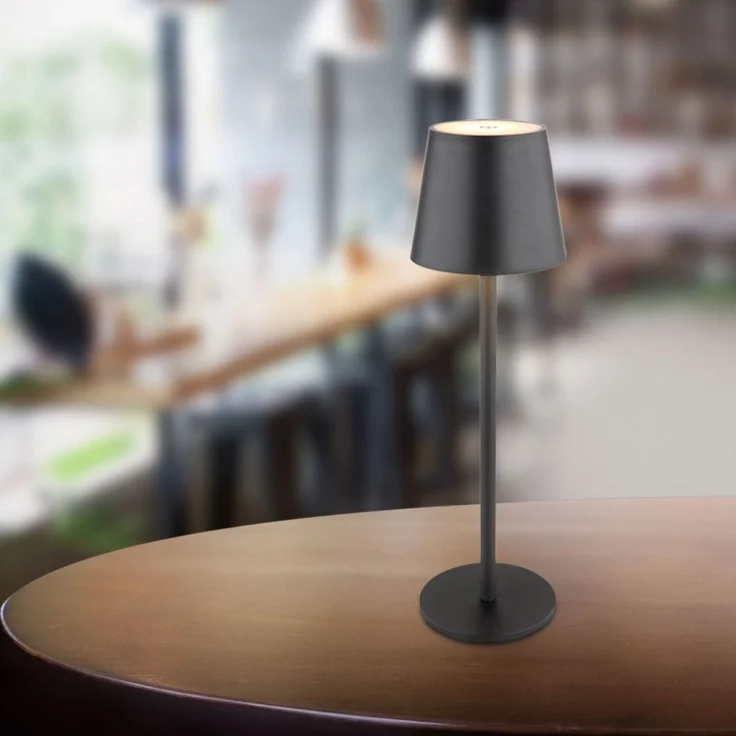 Tischlampe kabellos mit Akku Touch Dimmer Tischleuchte Dimmbar Schwarz 58438G – Bild 2