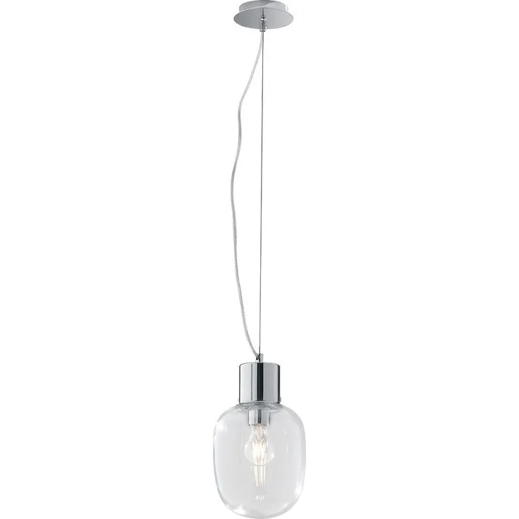 Pendelleuchte FELLINI Hängeleuchte Hänge Deckenleuchte Chrom Glas 1x E27