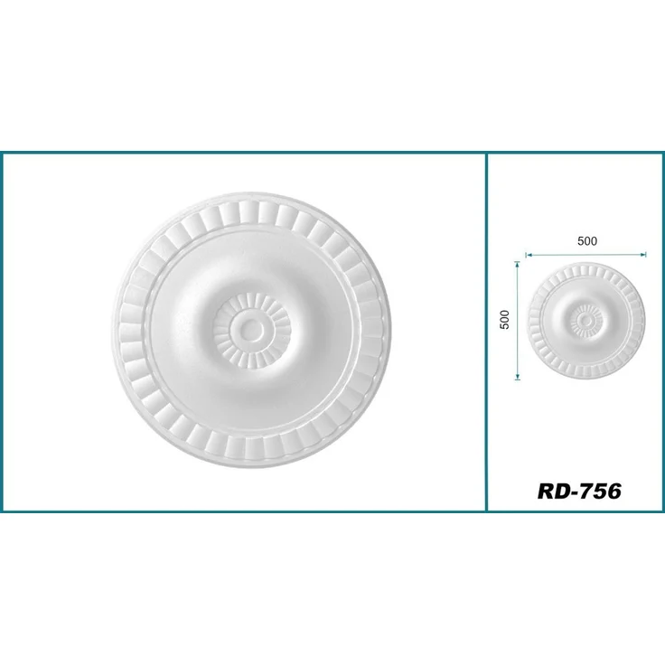 Hexim Decken-Rosette (HEXIM Stuckrosette aus EPS Styropor weiß - Deckenrosette weiß, Zierelement, Stuck (Hexim) Wanddeko Wohnzimmer Decke Polystyrol) – Bild 2