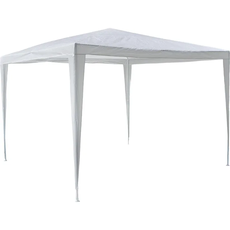 Nexos GM36000 PE-Pavillon Partyzelt für Garten Terrasse Markt Camping Festival als Unterstand und Plane wasserdicht 3x3 m weiß