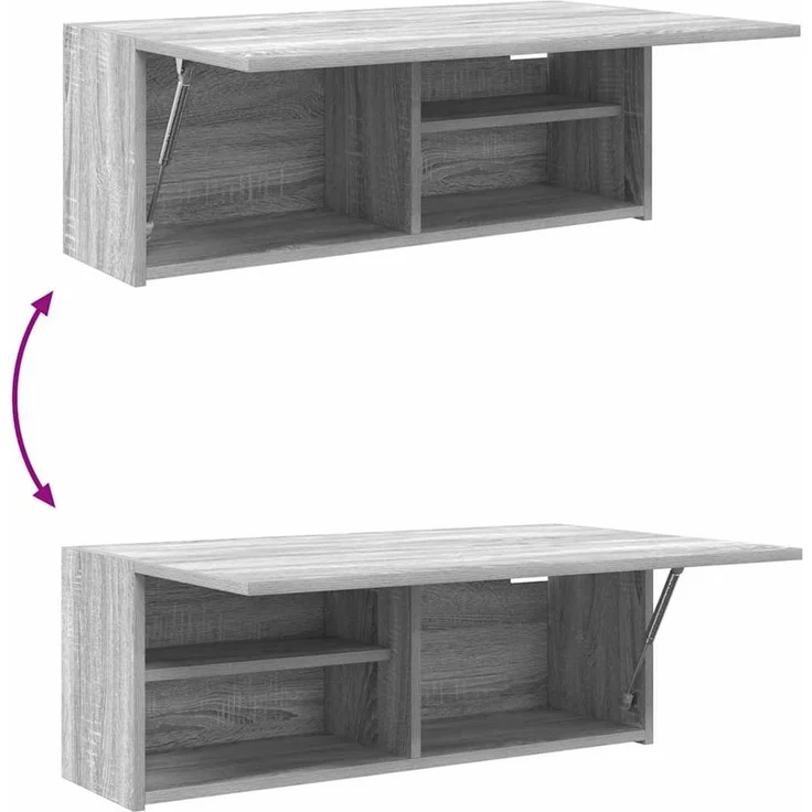 Bad-Wandschrank Grau Sonoma 80 x 25 x 30 cm Holzwerkstoff – Bild 8