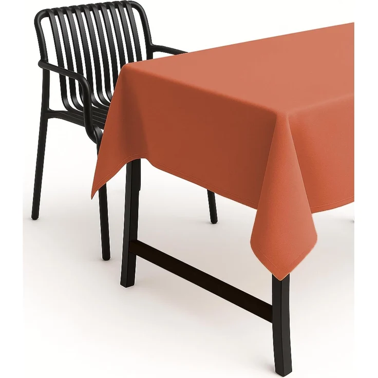 texpot Tischdecke 160x160 cm Terrakotta Leinenoptik Lotuseffekt Fleckschutz Bügelfrei Tischtuch