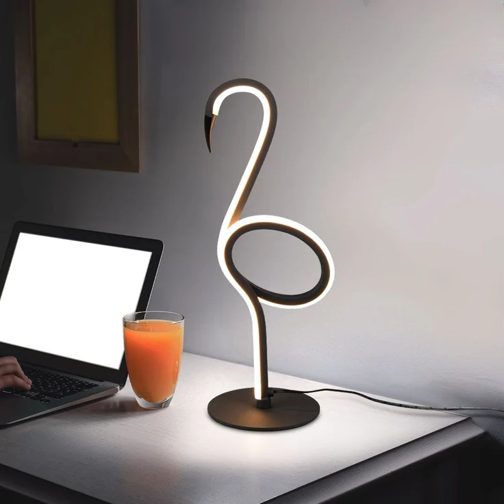 LED Tischleuchte, schwarz, Flamingo Design, H 35 cm – Bild 4