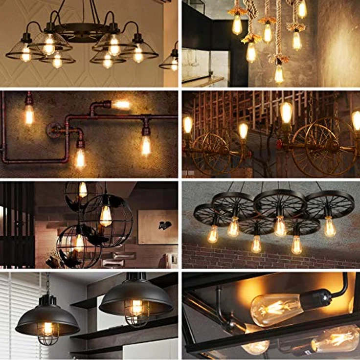 LVWIT Edison Vintage Glühbirne E27 ST64 6.5W, 685LM, 2500K Warmweiß Ideal für Nostalgie und Retro Beleuchtung im Haus Café Bar (6er Pack) – Bild 4