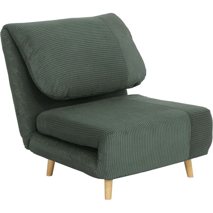 HOMCOM Sessel Verstellbar Klappmatratze Gästebett (Schlafsessel, 1-St, Schlafsofa), für Wohnzimmer, Schlafzimmer, Grün – Bild 1