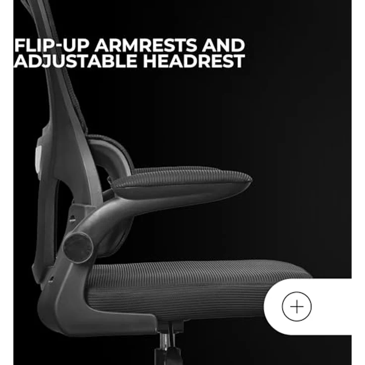 Mars Gaming MGC-ERGOPRO, Professioneller Ergonomischer Stuhl, Aktive Lordosenstütze, Atmungsaktives Netz, Höhenverstellbar 120-130cm, Klappbare Armlehnen, Verstellbare Kopfstütze, Bürostuhl, Schwarz – Bild 6