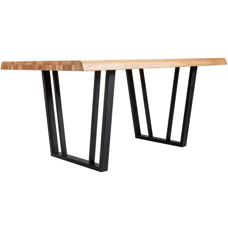 Krok Wood Esstisch Krok Wood Esstisch Lisbon aus Massivholz mit Metallbeine – Bild 2