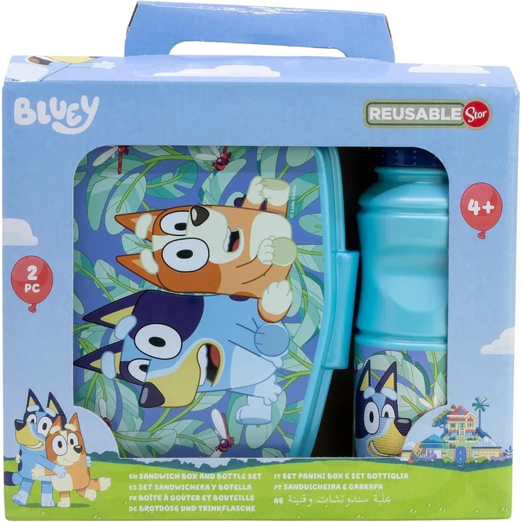 Bluey Set mit 380 ml Wasserflasche und Brotdose Lunchbox-Set für Kinder – Bild 2