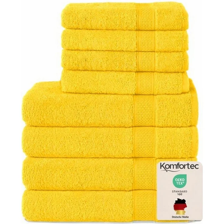 Komfortec Handtuch Set aus 100% Baumwolle, 4 Handtücher 50x100 cm und 4 Badetücher 70x140 cm, Frottee (Packung, 8-St), Duschtücher & Badehandtuch, Weich, Towel, Groß