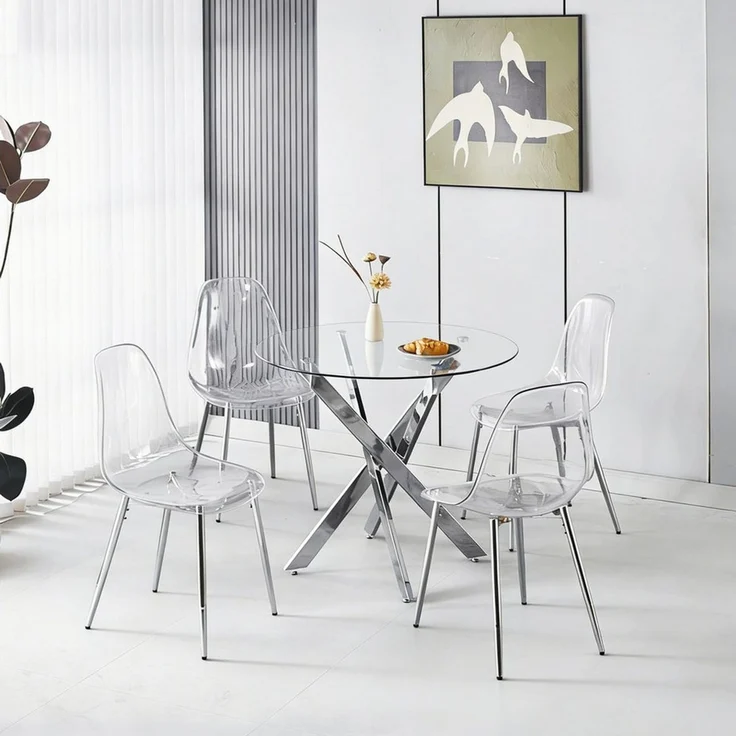 Celya Essgruppe Modernes Design 5-teiliges, (1 Tisch und 4 Stühle, Hochlehnen), Perfekt für Esszimmer, Schminktische oder als Akzent – Bild 1