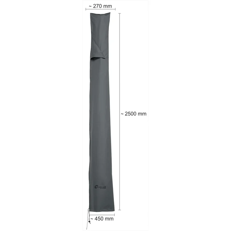 Schutzhülle für Schirme bis 400 cm Ø ,300 x 300 cm, mit Reißverschluss und Stab – Bild 2