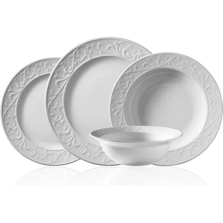 Hermia Concept 'HN24Y200' Tafelservice (24-teilig), Weiß, 25 x 25 x 2 cm – Bild 2