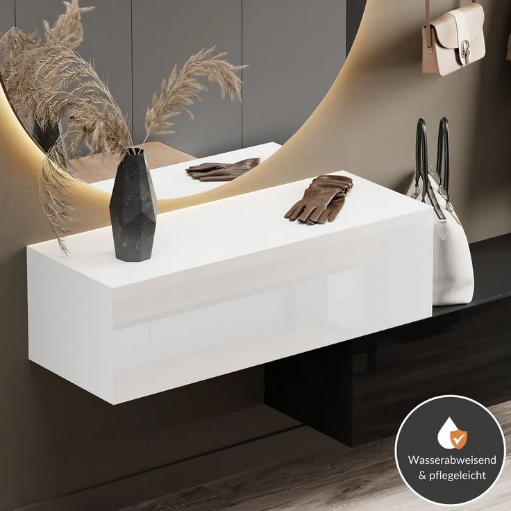 Planetmöbel Garderoben-Set 2x Hängeschrank WEST 100 cm schwarz - weiß, (Garderobenschrank, Wandgarderobe hängend oder stehend), in verschiedenen Farben – Bild 2