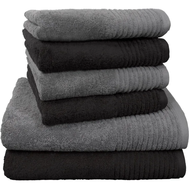 Dyckhoff Handtuch Set Brillant, Walkfrottee (Set, 6-St), mit Streifenbordüre,4 Handtücher (50x100cm), 2 Duschtücher (70x140cm)