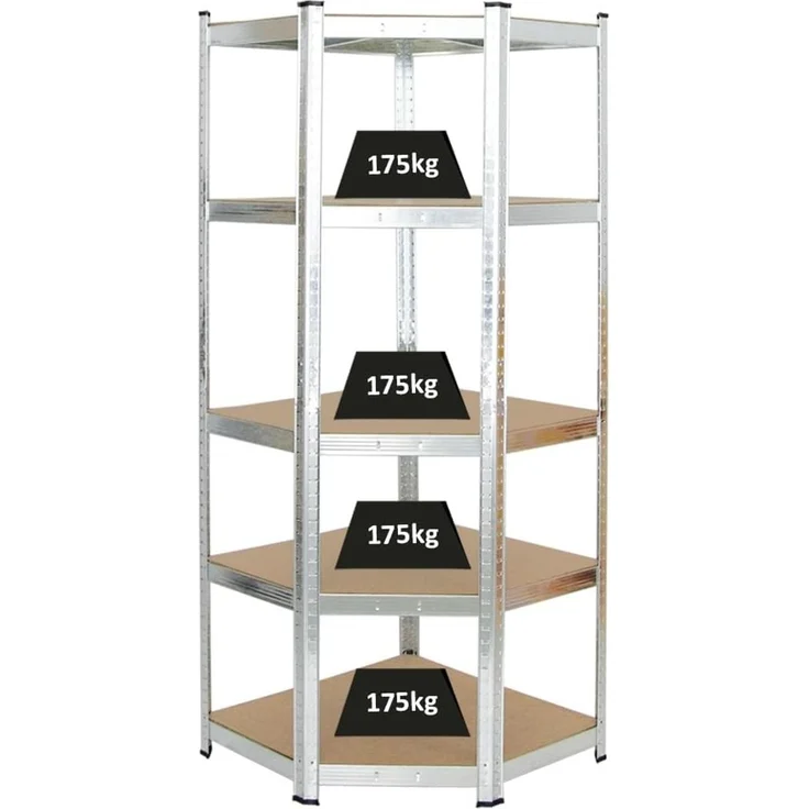 PROREGAL Eckregal Ragnar 1x: 180 x 70 x 40 cm Verzinkt Fachlast 175kg, Kellerregal, Steckregal, Garagenregal, Lagerregal – Bild 1