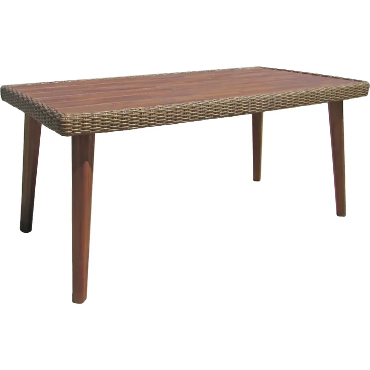 Gartentisch VENICE - Akazie, Cognac, 162 x 90 x 75 cm | Terrassentisch Wetterfest Outdoor Tisch