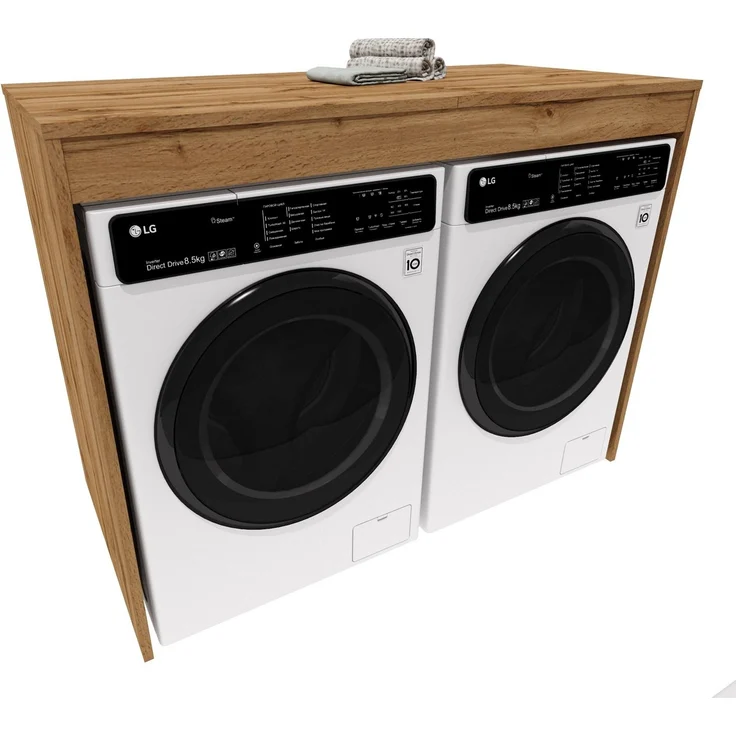 Raumhirsch Furniture Waschmaschinenumbauschrank Waschmaschinenschrank für Waschmaschine & Wäschetrockner (7 Farben lieferbar) für zwei Geräte geeignet – Bild 2