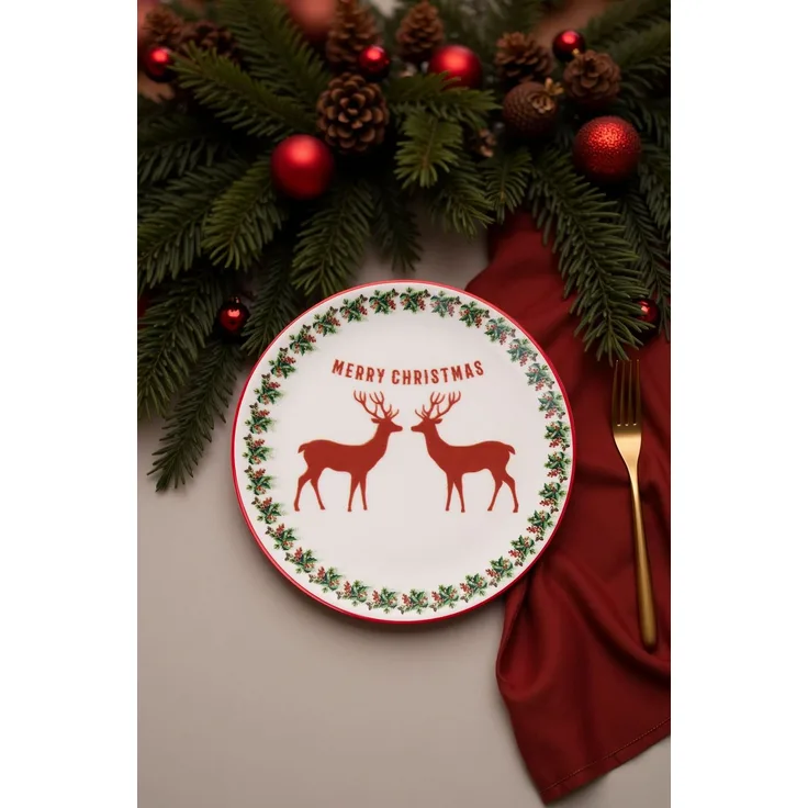 Hermia Concept 'Two Deers' Servierteller-Set (6-teilig), Mehrfarbig, 25,5 x 25,5 x 2,5 cm