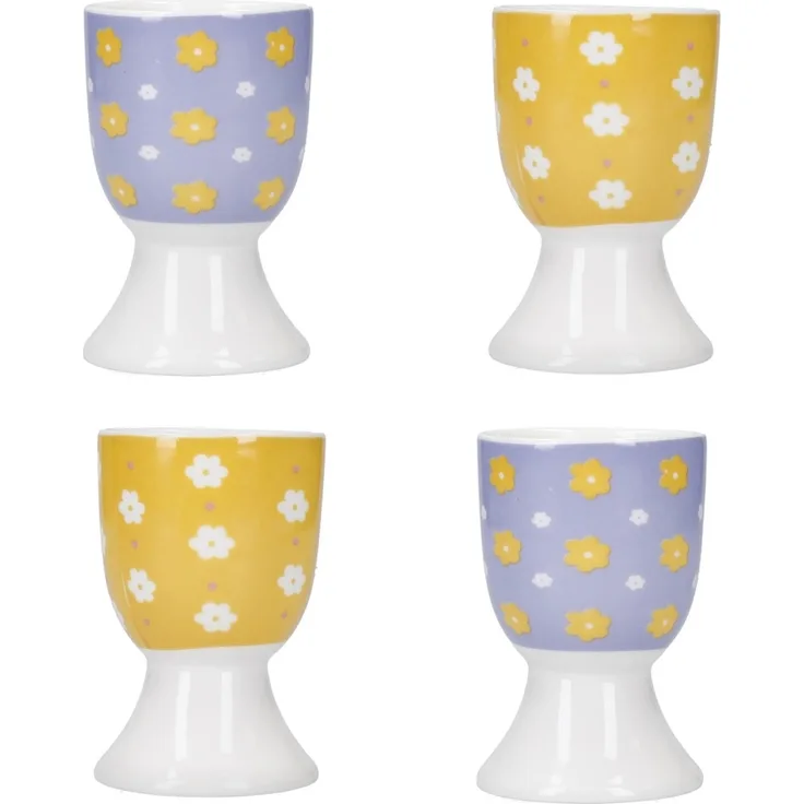 neuetischkultur 4er-Set Floral Eierbecher Porzellan