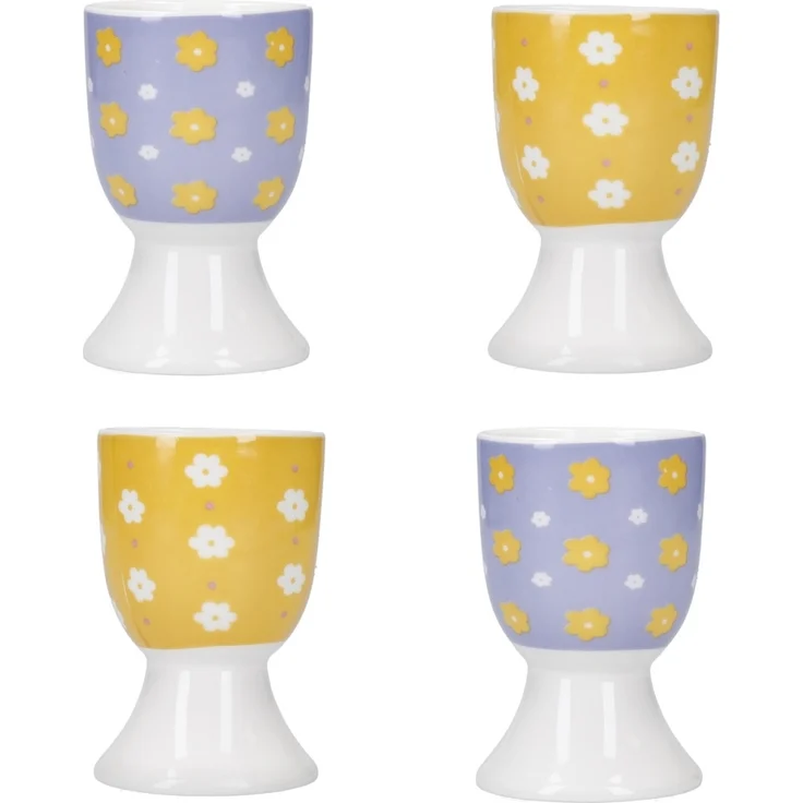 neuetischkultur 4er-Set Floral Eierbecher Porzellan