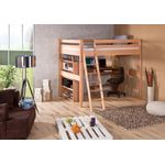 Hochbett CAMPUS Buche massiv natur lackiert