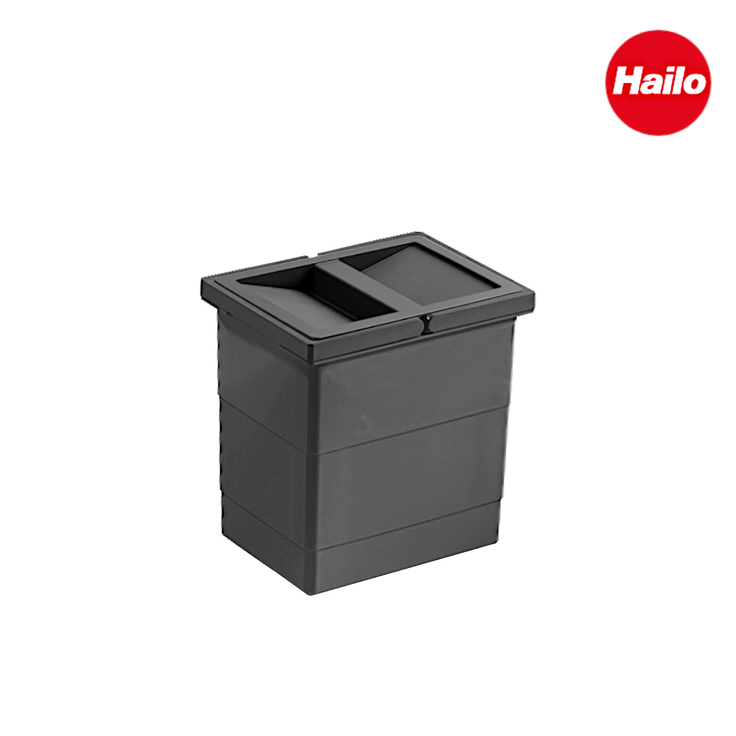 Hailo Inneneimer 1138979 mit Deckel dunkelgrau 6,5 Liter 226 x 174 x 220 mm 2 Henkel – Bild 2