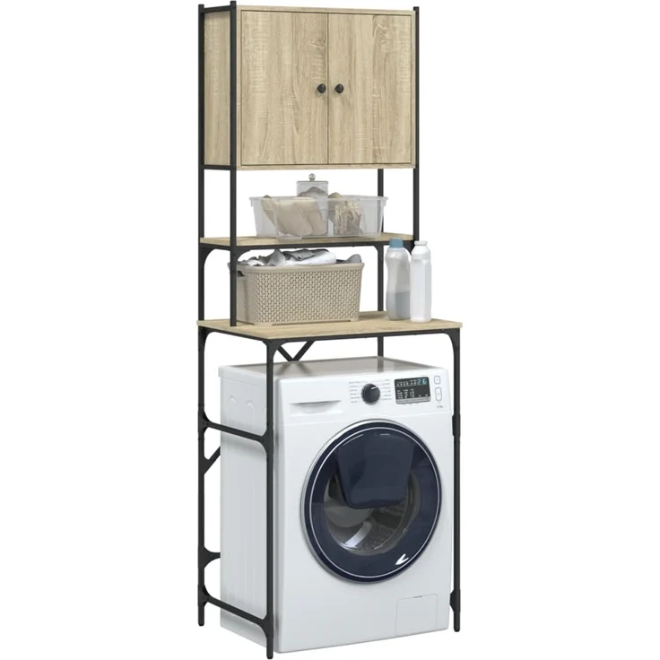 vidaXL Waschmaschinenschrank Sonoma-Eiche 68x48,5x194 cm 838974 – Bild 4