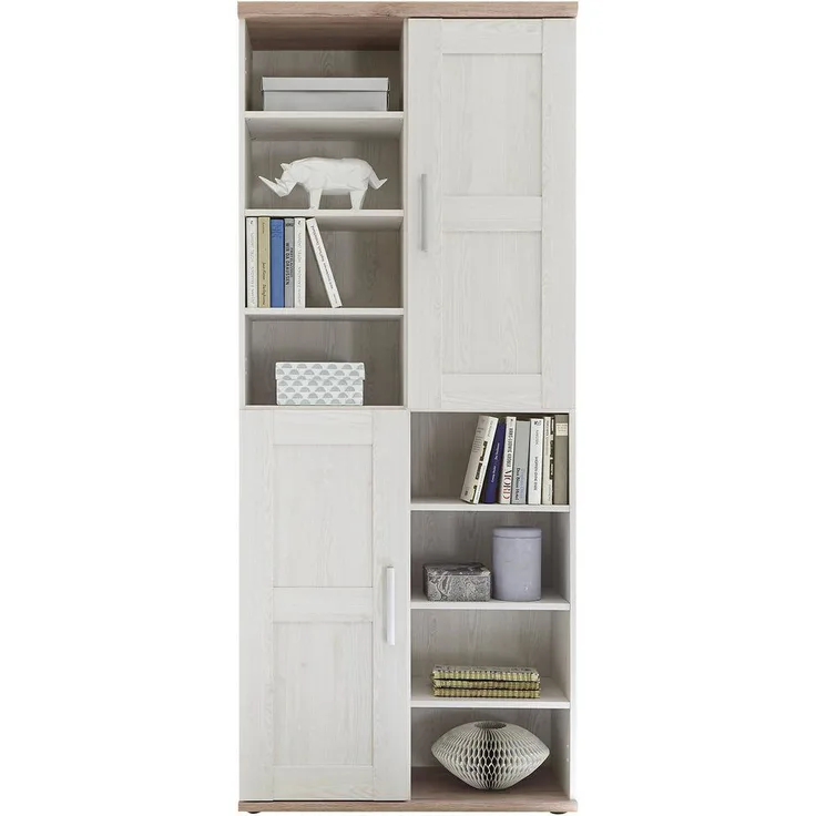 HBZ Mehrzweckschrank Romance im Landhaustil, BxHxT 80x191x38 cm (1-St) Mit 2 Türen, 8 offene Fächer, 12 Einlegeböden und 2 festen Böden