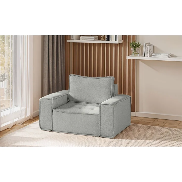 Sessel Designersessel SANDE Stoff Alpine Hellgrau – Bild 1