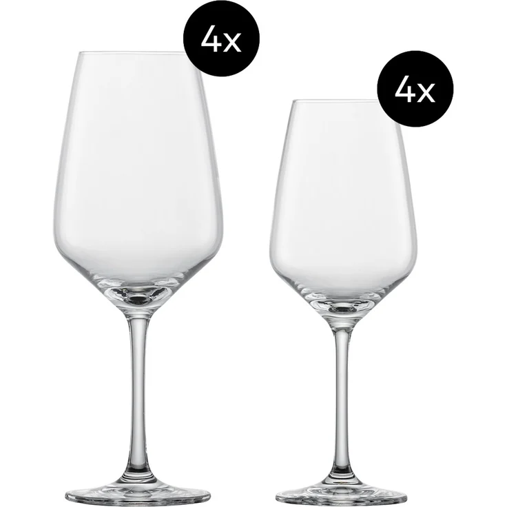 Schott Zwiesel 8er Gläserset Tulip, jeweils 4 Weißweingläser und Rotweingläser im Set, spülmaschinenfeste Tritan-Kristallgläser, Made in Germany (Art.-Nr. 124094) – Bild 2