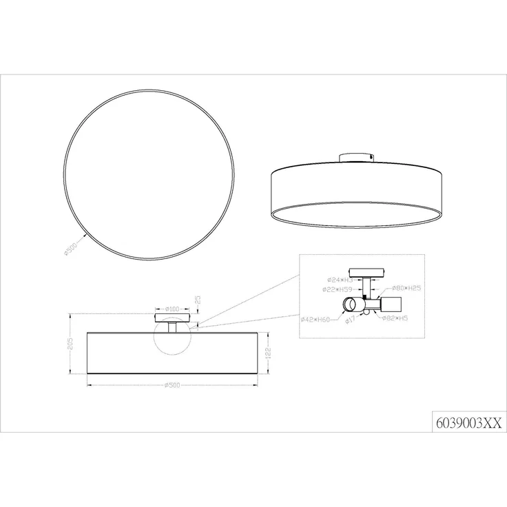 lightling Deckenleuchten Modern rund, ohne Leuchtmittel, abhängig vom Leuchtmittel, Deckenlampe – Bild 5