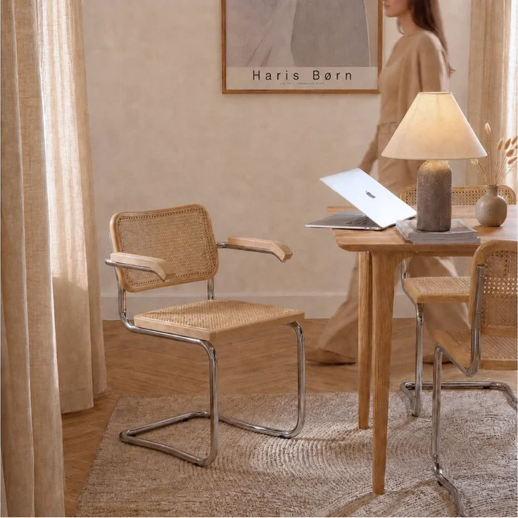 Haris Børn Freischwinger Wiener Geflecht SKØR - Handgefertigt in Italien - Premium Schwingstuhl (Set, 2 St), Hochwertige Freischwinger Stühle - Rattanstühle fürs Esszimmer – Bild 1