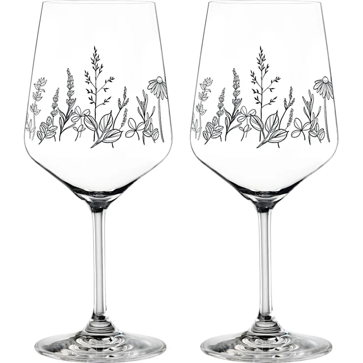 NACHTMANN 105723 TATTOO BOTANICAL BLACK Spritz/Wein Glas 2er Set
