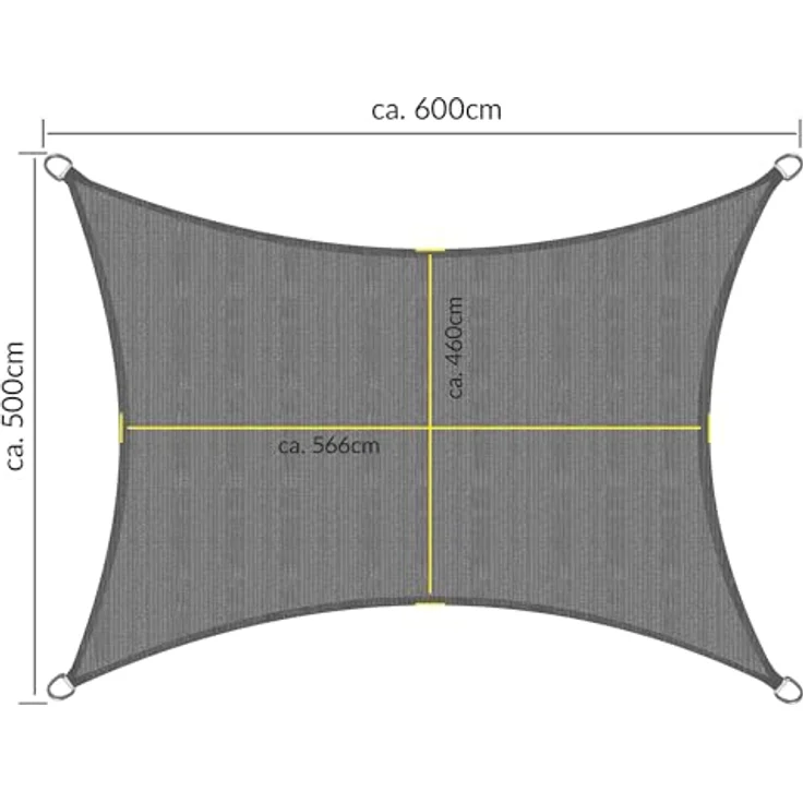 Sol Royal SolVision HDPE Sonnensegel HS9 Rechteck Anthrazit, L700xB500 cm – Bild 8